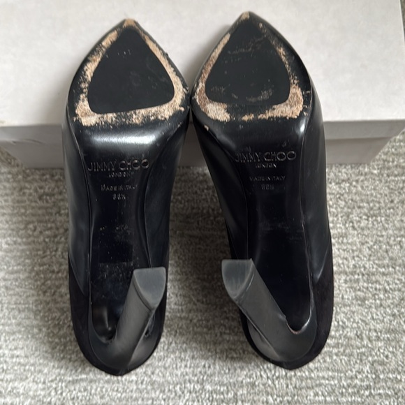 Jimmy Choo Black Leather and Suede Diad Ankle Boots Size 38.5 - Picture 12 of 15